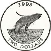 2 Dollars - Elizabeth II Humpback Whale reverse image