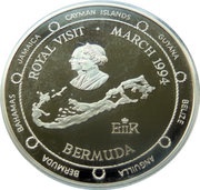 2 Dollars - Elizabeth II Royal Visit, United Kingdom, 1994 reverse image
