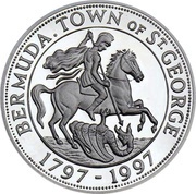 2 Dollars - Elizabeth II Town of St. George, United Kingdom, 1997 reverse image