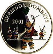 5 Dollars - Elizabeth II Gombey Dancers, United Kingdom, 2001 reverse image