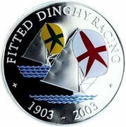 5 Dollars - Elizabeth II Fitted Dinghy Racing, United Kingdom, 2003 reverse image