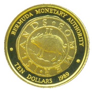 10 Dollars - Elizabeth II Wild Pig, United Kingdom, 1989 reverse image