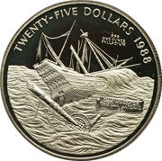 25 Dollars - Elizabeth II San Antonio reverse image
