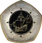 100 Dollars - Elizabeth II 500th Anniversary of Discovery reverse image