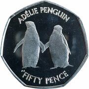 50 Pence - Elizabeth II Adélie penguin, United Kingdom, 2019 reverse image
