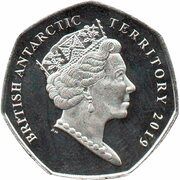 50 Pence - Elizabeth II Adélie penguin; Coloured obverse image