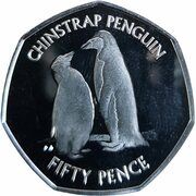 50 Pence - Elizabeth II Chinstrap penguin, United Kingdom, 2019 reverse image