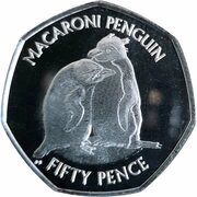 50 Pence - Elizabeth II Macaroni penguin, United Kingdom, 2019 reverse image