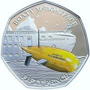 50 Pence - Elizabeth II Boaty McBoatface; Silver, United Kingdom, 2019 reverse image