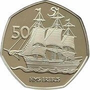 50 Pence - Elizabeth II HMS Erebus; Silver, United Kingdom, 2020 reverse image