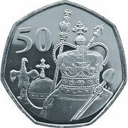 50 Pence - Elizabeth II The Crown Jewels, United Kingdom, 2021 reverse image