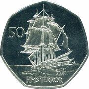 50 Pence - Elizabeth II HMS Terror, United Kingdom, 2021 reverse image