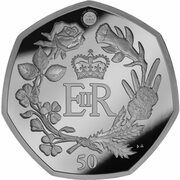 50 Pence - Elizabeth II Platinum Jubilee, United Kingdom, 2022 reverse image