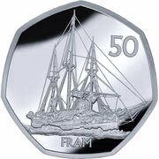 50 Pence - Elizabeth II Fram; Silver, United Kingdom, 2022 reverse image