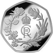 50 Pence - Charles III Royal cypher reverse image