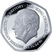 50 Pence - Charles III Royal cypher; Silver obverse image