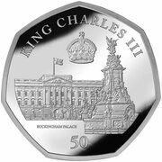50 Pence - Charles III Buckingham Palace, United Kingdom, 2023 reverse image