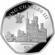 50 Pence - Charles III Caernarfon Castle, United Kingdom, 2023 reverse image