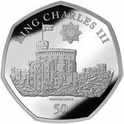 50 Pence - Charles III Windsor Castle, United Kingdom, 2023 reverse image