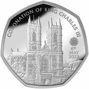 50 Pence - Charles III Westminster Abbey, United Kingdom, 2023 reverse image