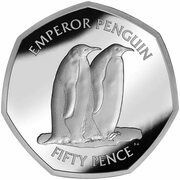 50 Pence - Charles III Emperor penguin, United Kingdom, 2023 reverse image
