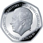 50 Pence - Charles III Emperor penguin; Coloured; Silver obverse image