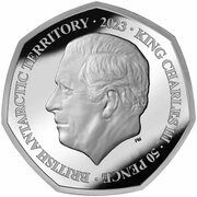 50 Pence - Charles III Lunar south pole obverse image