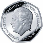 50 Pence - Charles III Lunar south pole; Silver obverse image