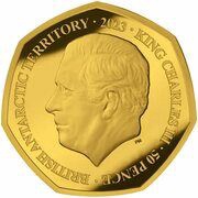 50 Pence - Charles III Royal cypher; Gold plated obverse image