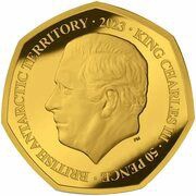 50 Pence - Charles III Westminster Abbey; Silver; Gold plated obverse image