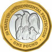 1 Pound - Elizabeth II Environmental protection, United Kingdom, 2021 reverse image