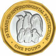 1 Pound - Elizabeth II Environmental protection; Silver, United Kingdom, 2021 reverse image