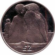 2 Pounds - Elizabeth II Emperor penguin chicks, United Kingdom, 2013 reverse image