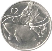 2 Pounds - Elizabeth II The Orca whale, United Kingdom, 2014 reverse image
