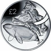 2 Pounds - Elizabeth II The Orca whale; Silver, United Kingdom, 2014 reverse image