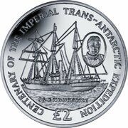 2 Pounds - Elizabeth II Endurance departing British waters; Silver, United Kingdom, 2014 reverse image