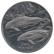 2 Pounds - Elizabeth II Hourglass dolphin, United Kingdom, 2015 reverse image