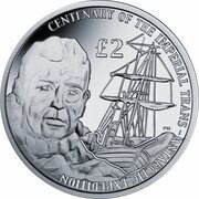 2 Pounds - Elizabeth II Endurance stuck in the Antarctic ice; Silver, United Kingdom, 2015 reverse image