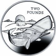 2 Pounds - Elizabeth II The Sperm whale; Silver, United Kingdom, 2016 reverse image