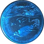 2 Pounds - Elizabeth II The emperor penguin; Titanium reverse image