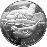 2 Pounds - Elizabeth II Crabeater seal, United Kingdom, 2017 reverse image
