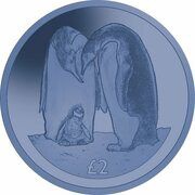 2 Pounds - Elizabeth II Emperor penguin; Titanium reverse image