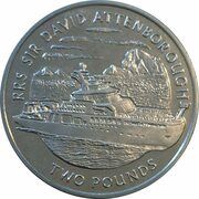 2 Pounds - Elizabeth II RRS Sir David Attenborough, United Kingdom, 2019 reverse image
