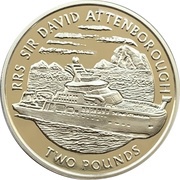2 Pounds - Elizabeth II RRS Sir David Attenborough; Silver, United Kingdom, 2019 reverse image