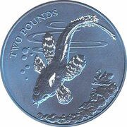 2 Pounds - Elizabeth II Barbeled plunderfish; Titanium reverse image