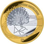 2 Pounds - Elizabeth II Pavo constellation, the Peacock; Silver, United Kingdom, 2022 reverse image