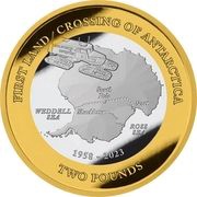 2 Pounds - Charles III First land crossing, United Kingdom, 2023 reverse image