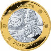 2 Pounds - Charles III Uranus Glacier; Silver, United Kingdom, 2023 reverse image