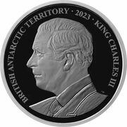 2 Pounds - Charles III Emperor penguin; Coloured obverse image