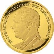 100 Pounds - Charles III Emperor penguin; Gold bullion obverse image